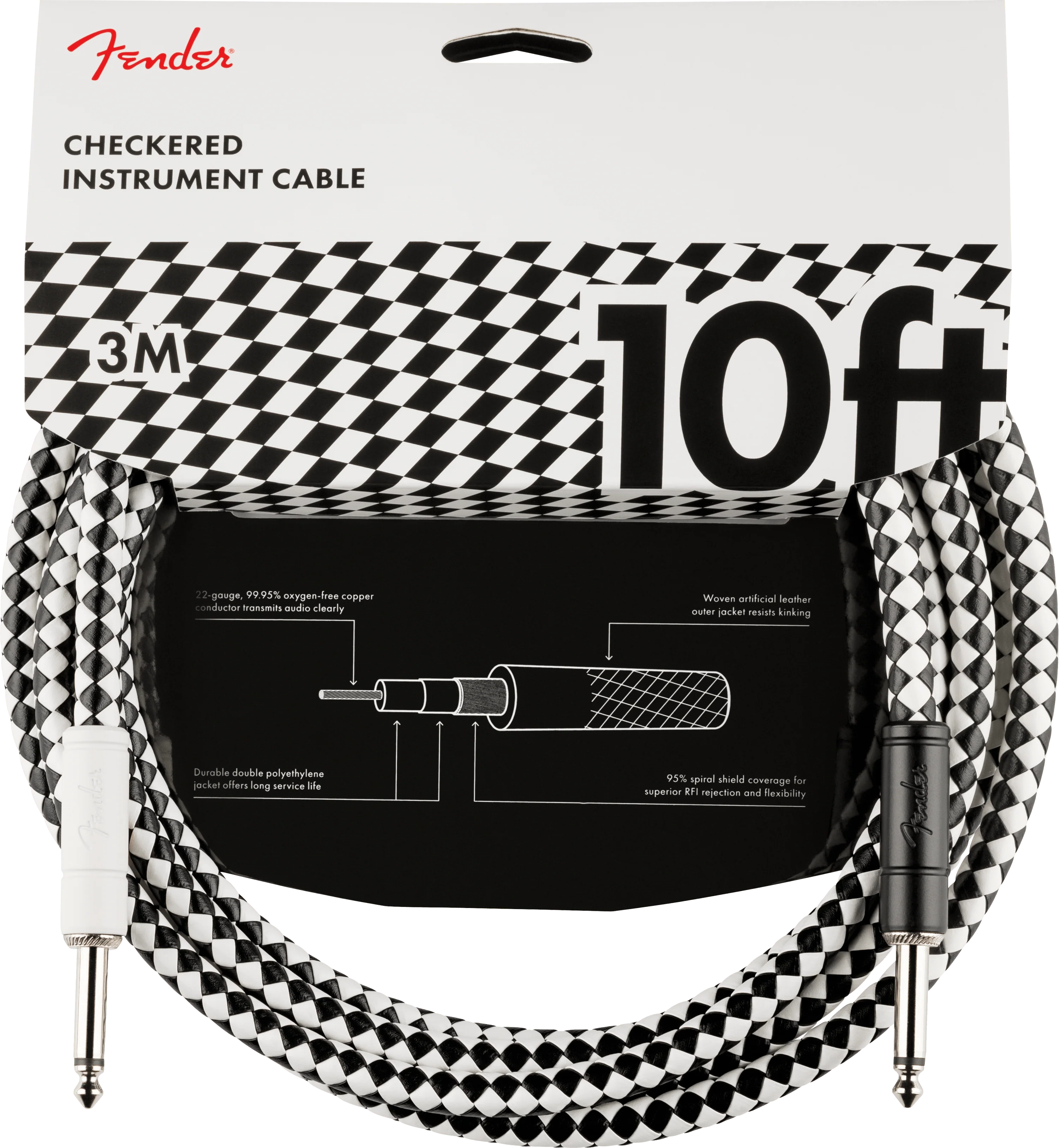 Pro 10' Checkboard Instrument Cable
