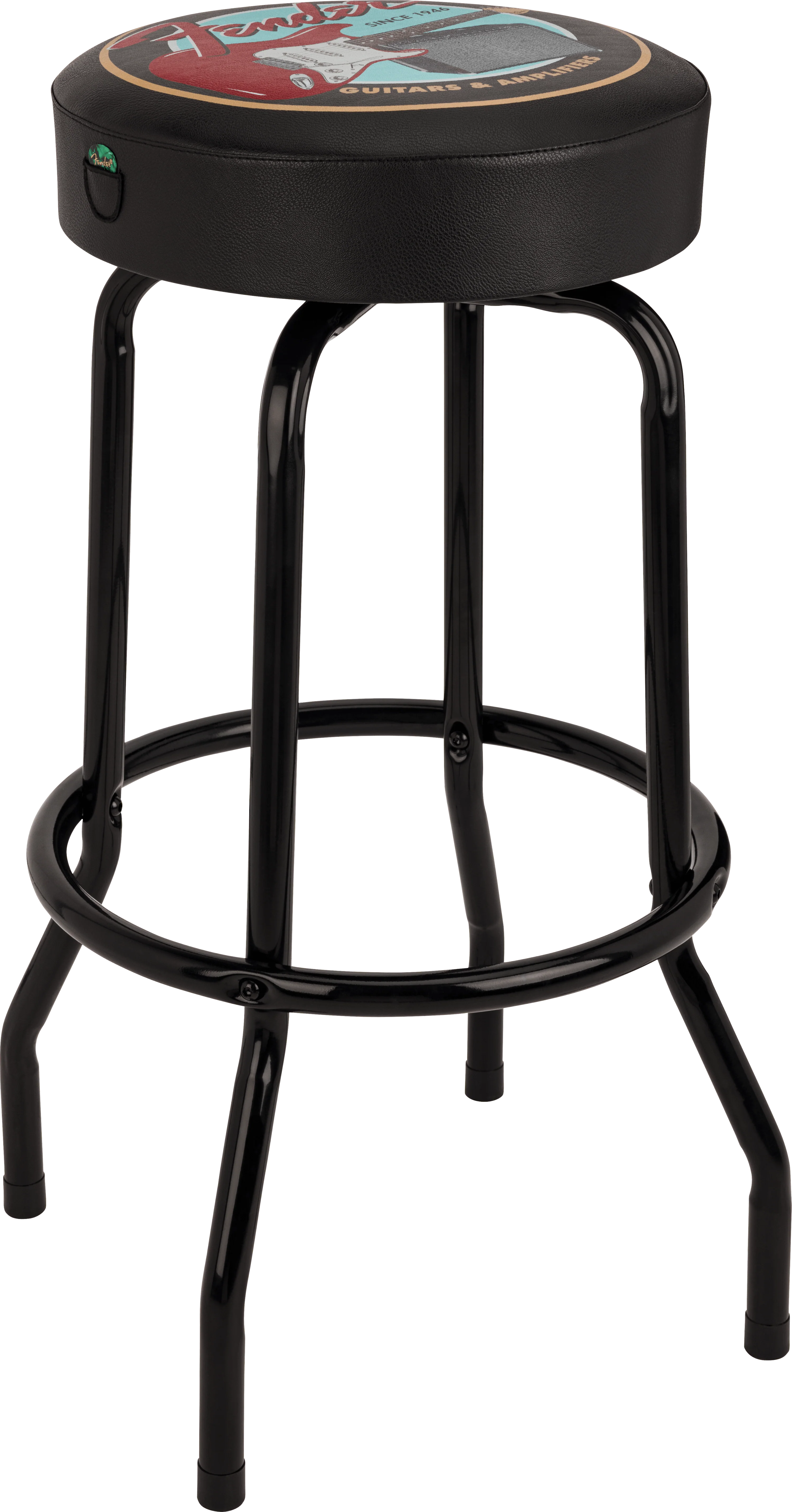 Fender® Guitars & Amps Pick Pouch Barstool, Black 3 Fender® Guitars & Amps Pick Pouch Barstool, Black