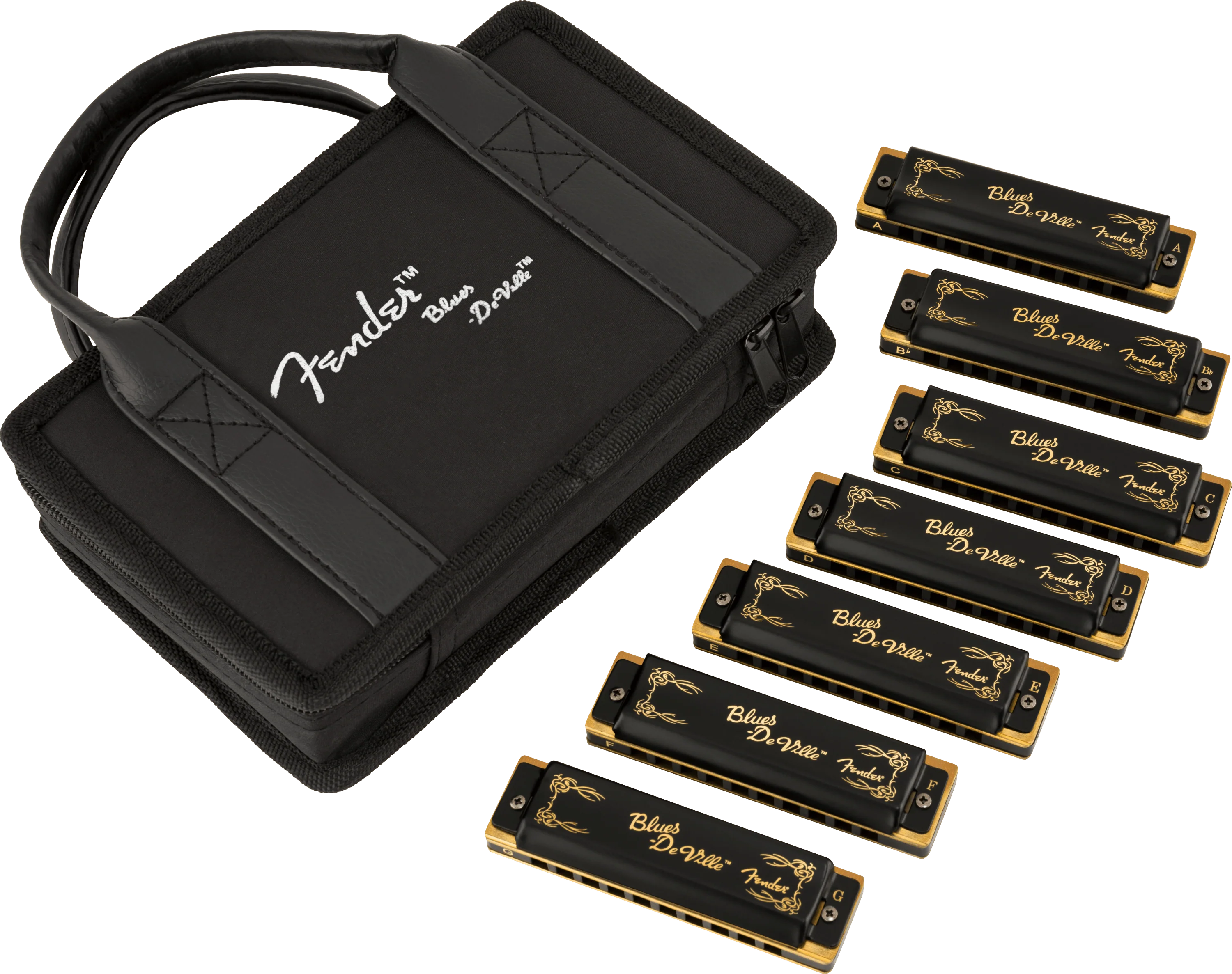 Blues DeVille Harmonicas - 7 Pack with Case