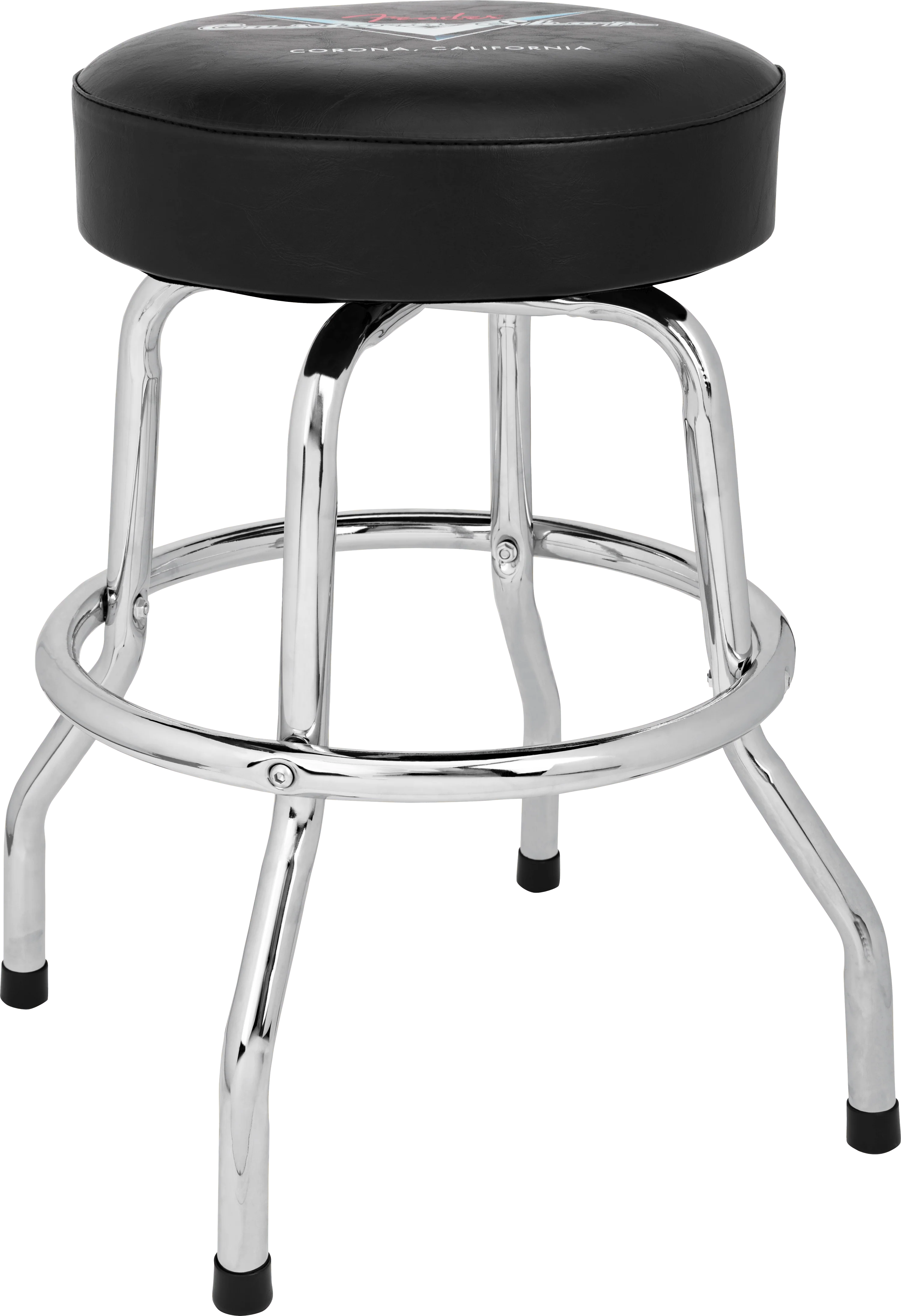 Fender® Custom Shop Chevron Logo Barstool, Black/Chrome 1 Fender® Custom Shop Chevron Logo Barstool, Black/Chrome