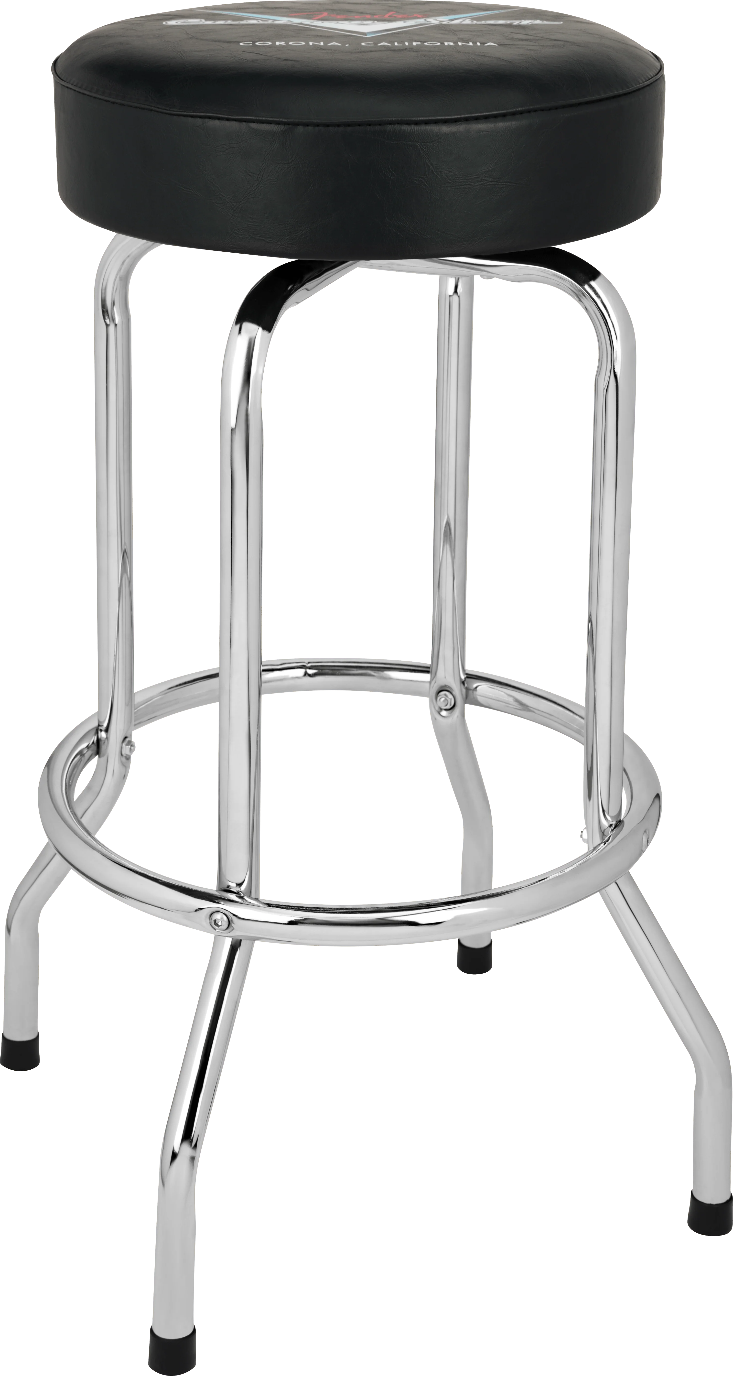 Fender® Custom Shop Chevron Logo Barstool, Black/Chrome 3 Fender® Custom Shop Chevron Logo Barstool, Black/Chrome