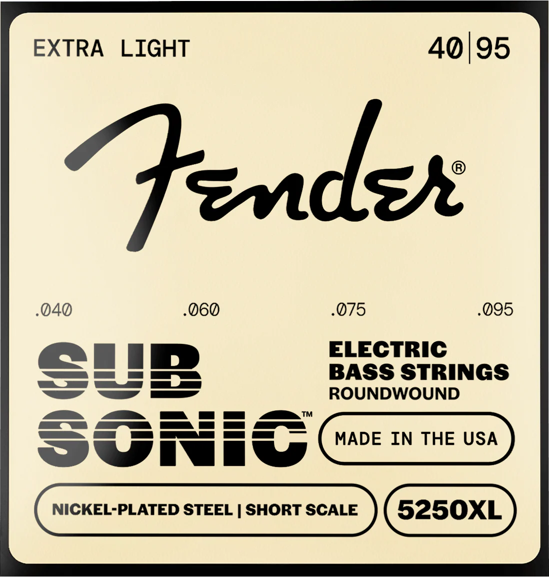 SubSonic™ 5250 Short Scale Nickel-Plated Steel Bass strings 1 SubSonic™ 5250 Short Scale Nickel-Plated Steel Bass strings