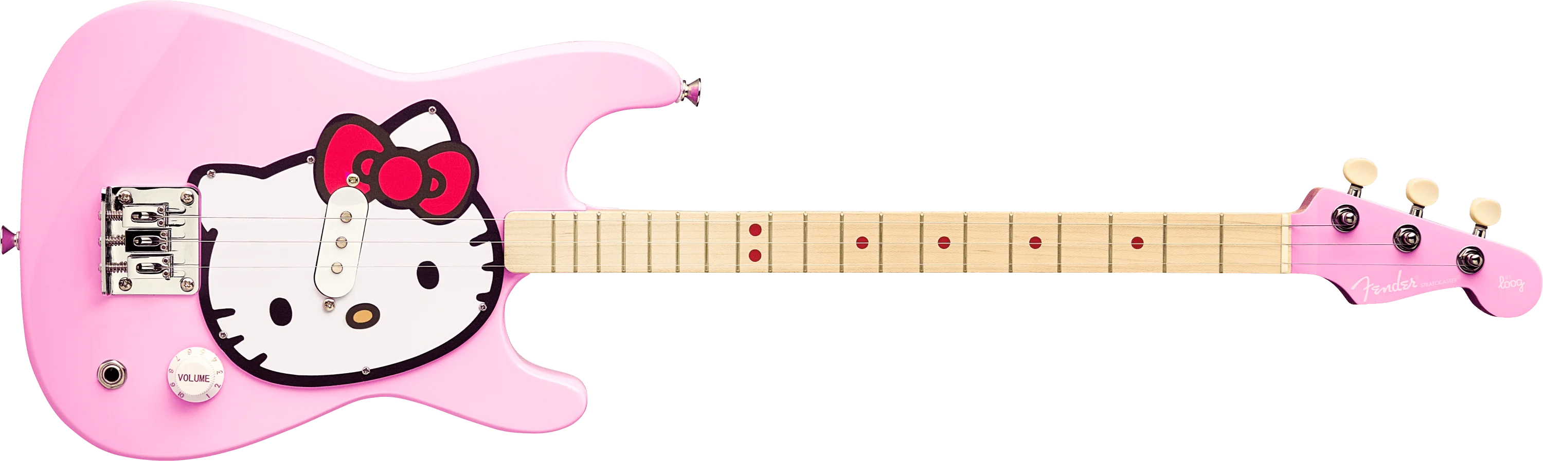 Fender® x Loog® x Hello Kitty® Stratocaster® 3-String Children's Guitar