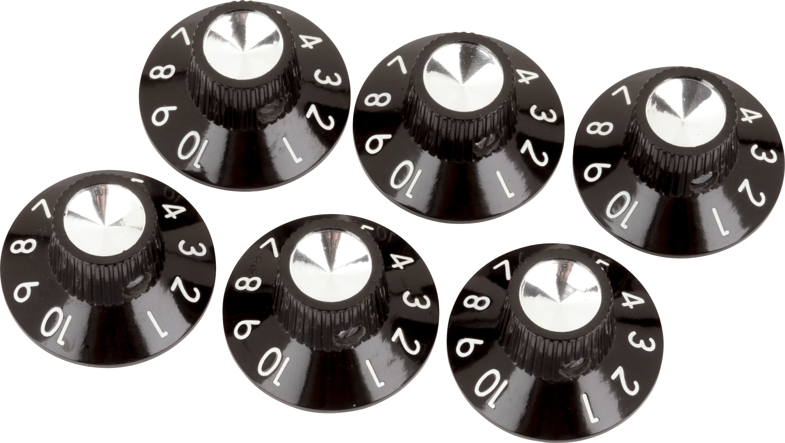 Pure Vintage Black-Silver Skirted Amplifier Knobs 1 Pure Vintage Black-Silver Skirted Amplifier Knobs