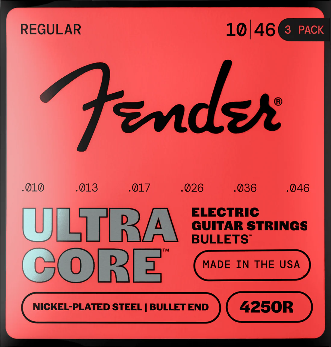 UltraCore™ Bullets™ 4250 Nickel-Plated Steel Guitar Strings (3-Pack) 3 UltraCore™ Bullets™ 4250 Nickel-Plated Steel Guitar Strings (3-Pack)