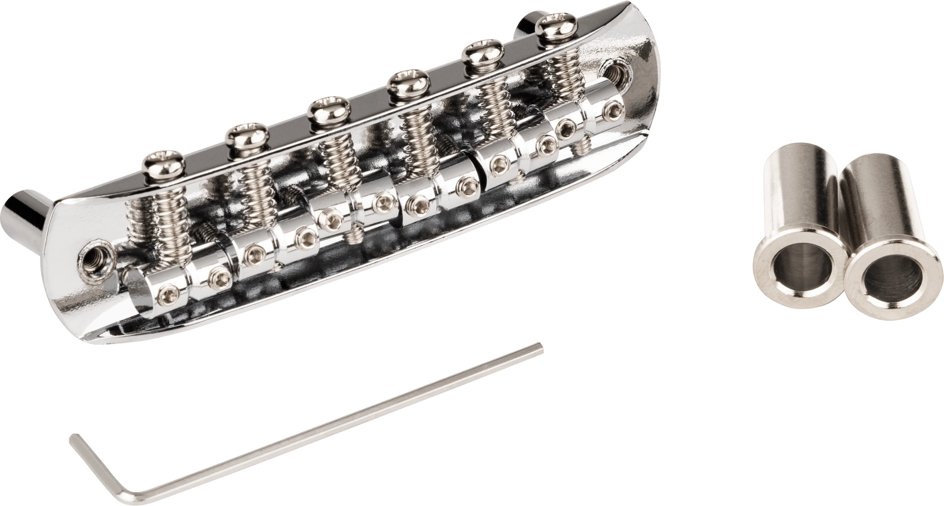 Mustang Fully-Adjustable Guitar Bridge, Chrome 2 Mustang Fully-Adjustable Guitar Bridge, Chrome