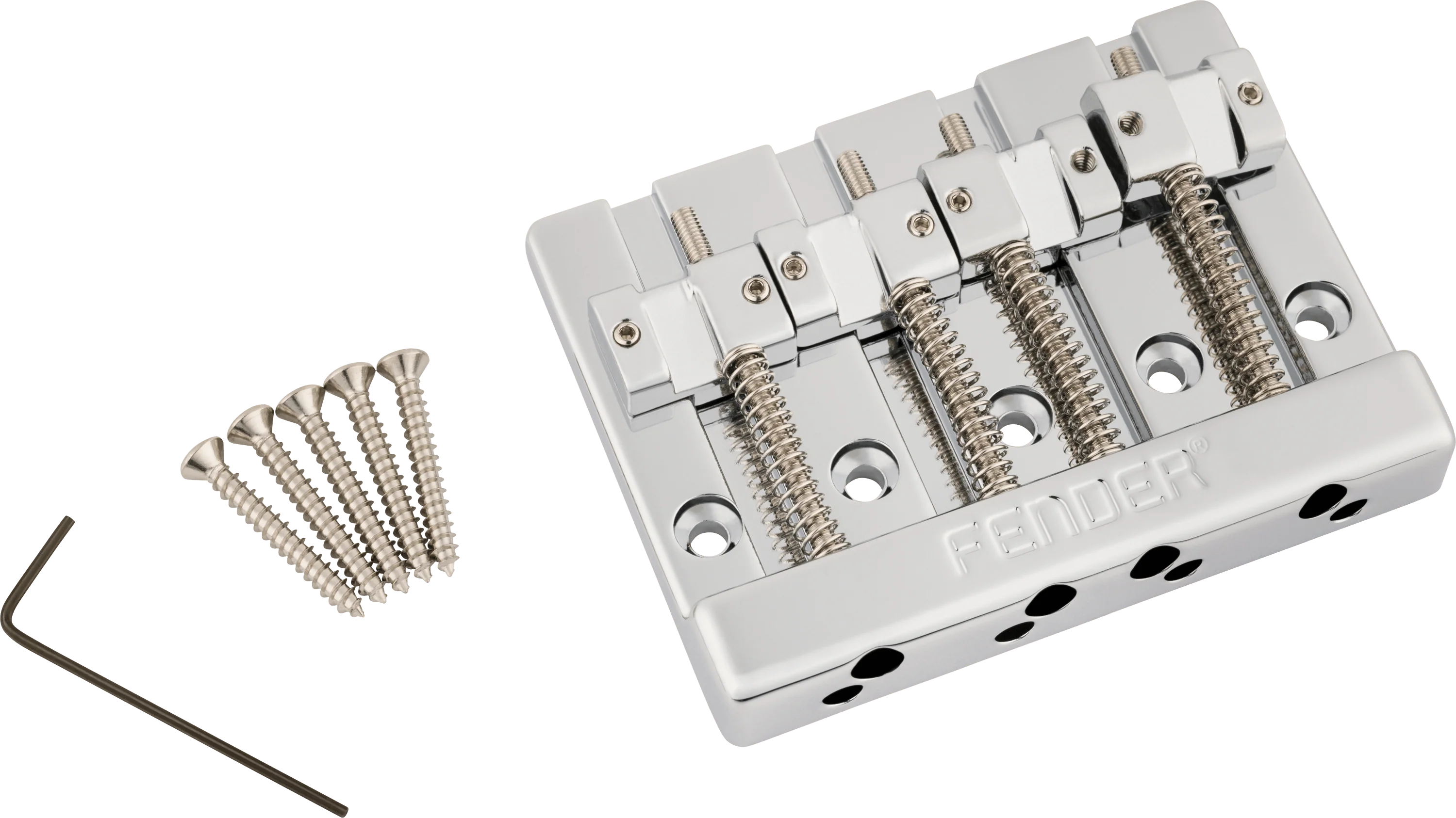 Fender® HiMass™ 4-String Bass Bridge Assembly With Zinc Saddles 1 Fender® HiMass™ 4-String Bass Bridge Assembly With Zinc Saddles