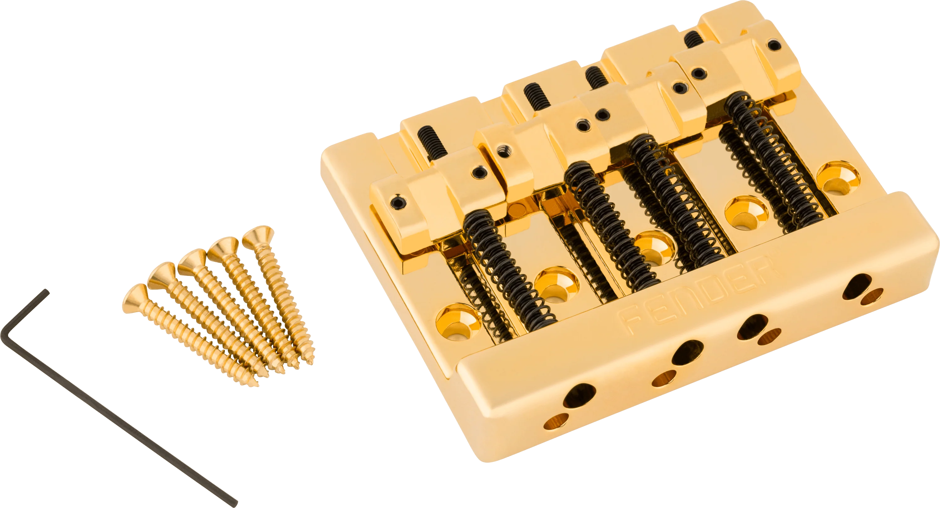 Fender® HiMass™ 4-String Bass Bridge Assembly With Zinc Saddles 3 Fender® HiMass™ 4-String Bass Bridge Assembly With Zinc Saddles