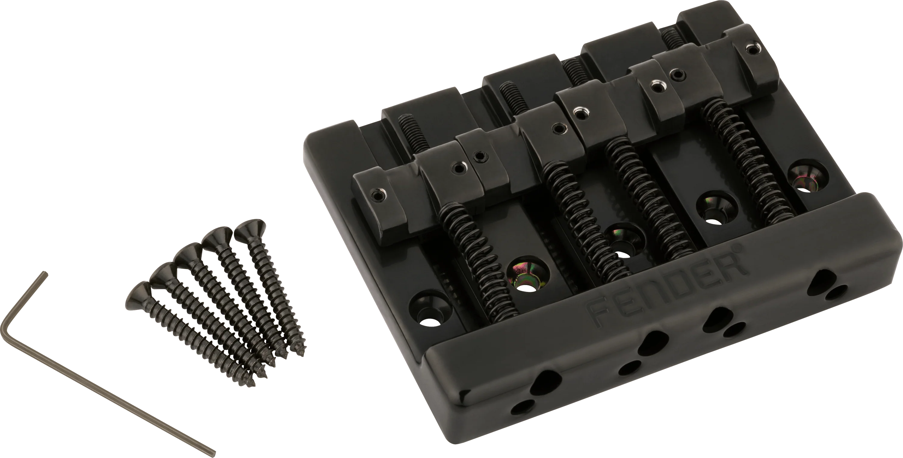 Fender® HiMass™ 4-String Bass Bridge Assembly With Zinc Saddles 4 Fender® HiMass™ 4-String Bass Bridge Assembly With Zinc Saddles