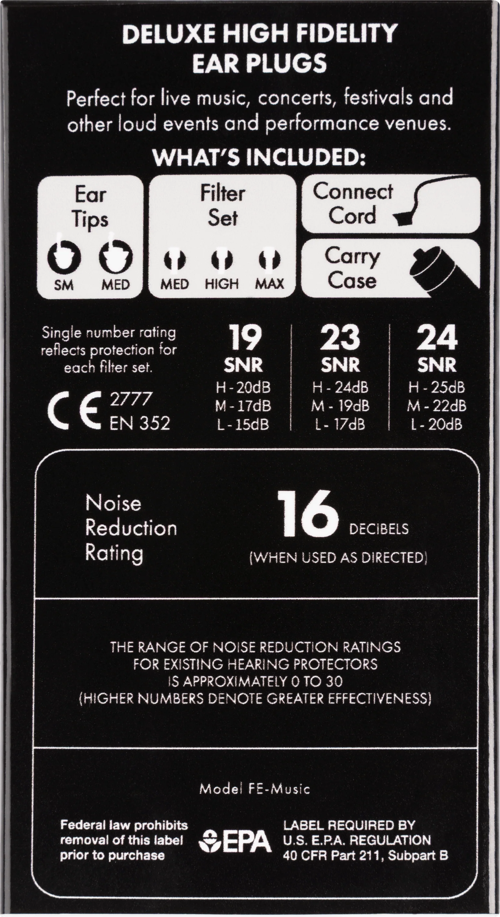Deluxe Hi-Fi Ear Plugs 2 Deluxe Hi-Fi Ear Plugs