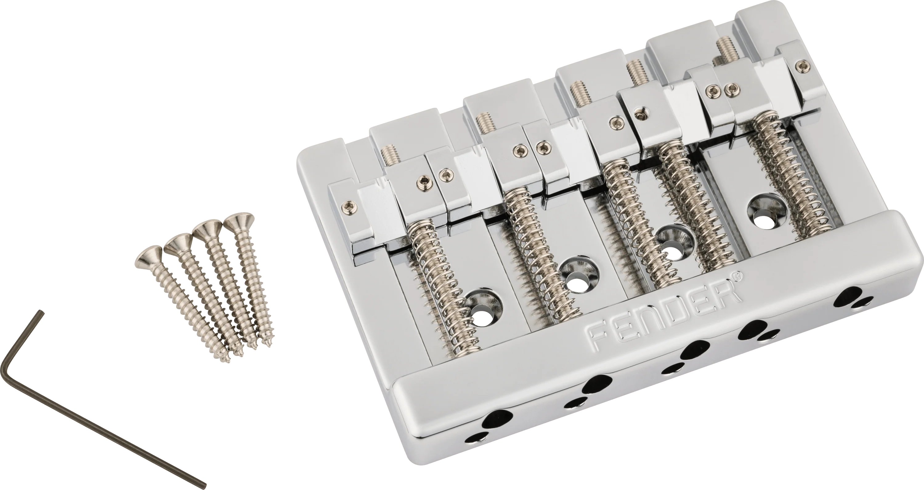 Fender® HiMass™ 5-String Bass Narrow Bridge Assembly With Brass Saddles 2 Fender® HiMass™ 5-String Bass Narrow Bridge Assembly With Brass Saddles