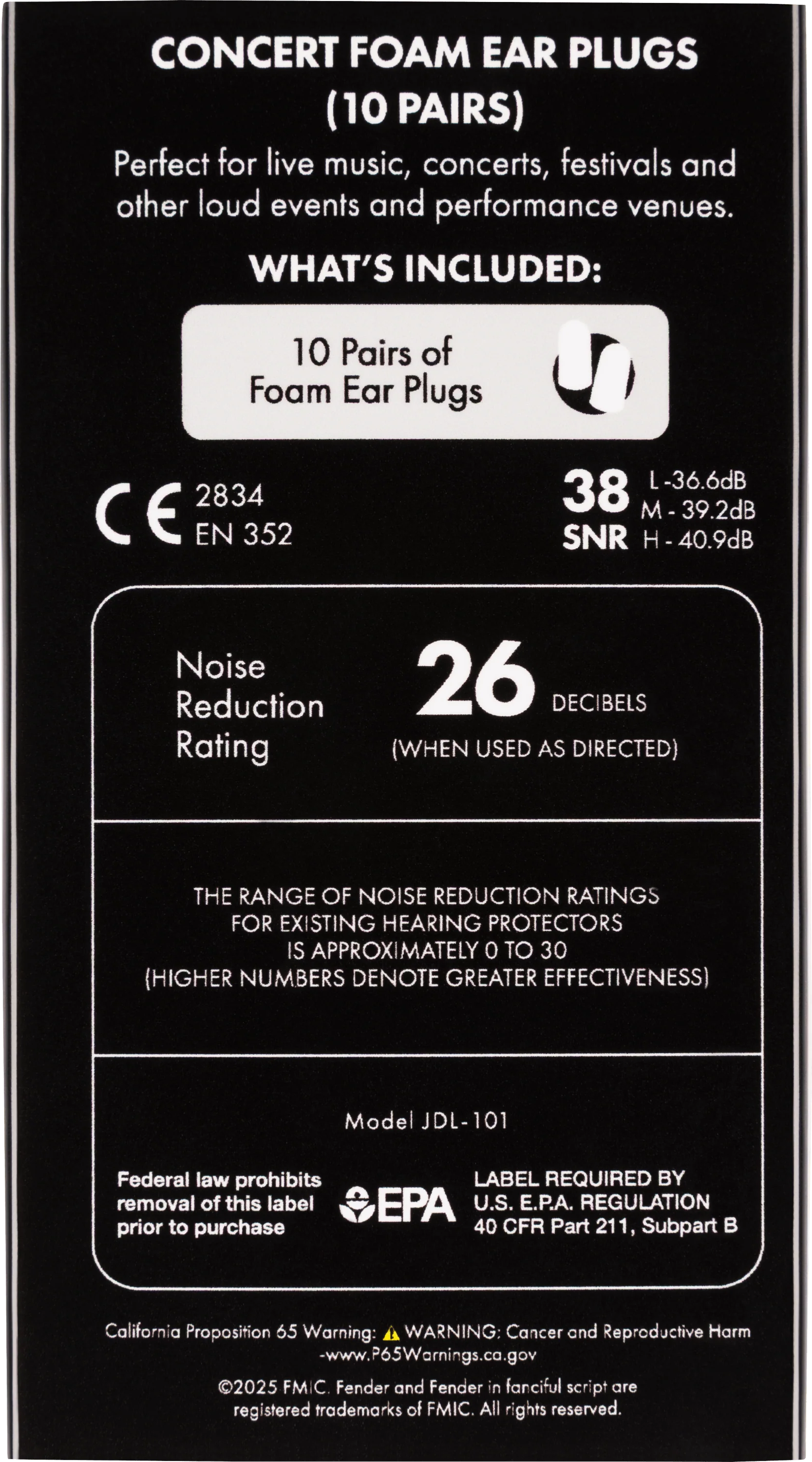 Concert Foam Ear Plugs - 10 Pairs 2 Concert Foam Ear Plugs - 10 Pairs