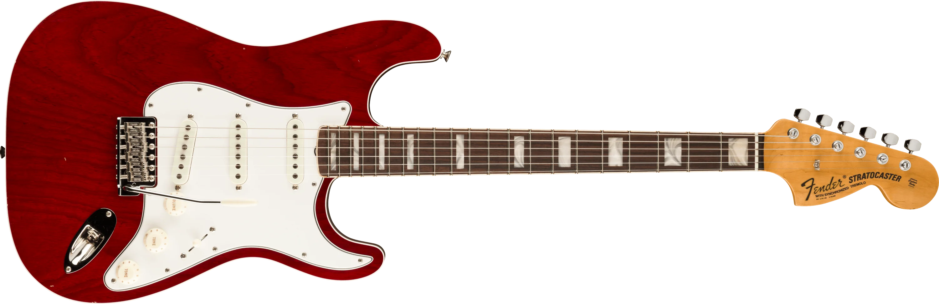 Limited Edition ‘60s Stratocaster® Thinline Journeyman Relic® with Closet Classic Hardware 4 Bing Cherry Transparent / 3A Rosewood / Chambered Ash