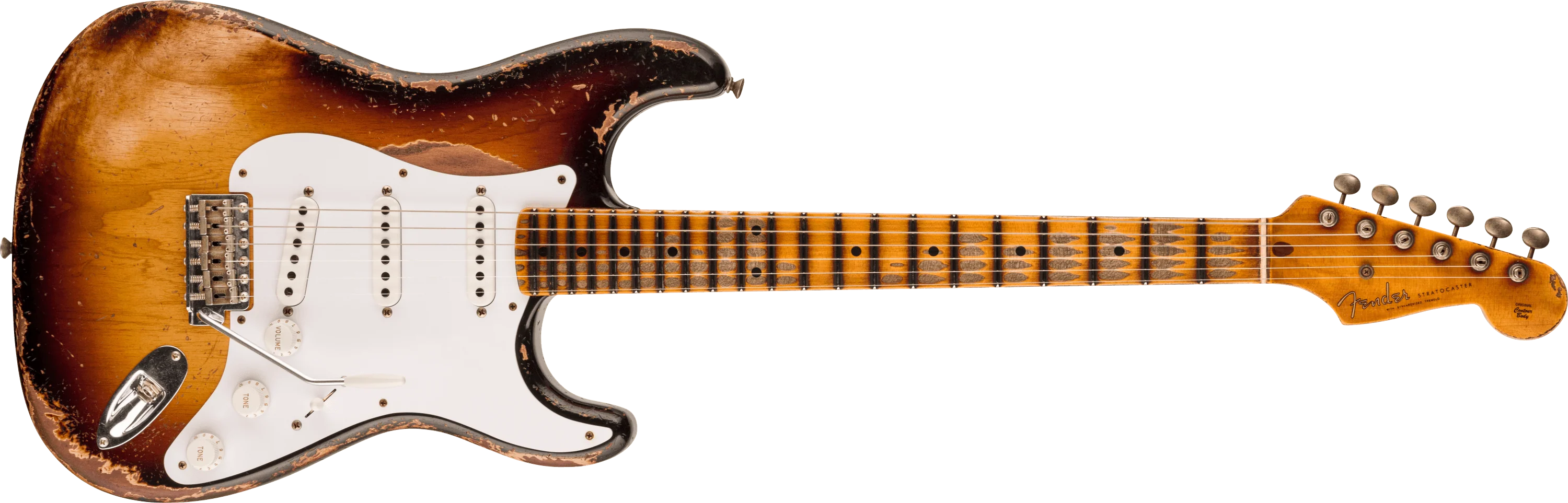 Limited Edition 70th Anniversary 1954 Stratocaster® Super Heavy Relic®, 1-Piece Quartersawn Maple Neck Fingerboard, Wide-Fade 2-Color Sunburst 1 Limited Edition 70th Anniversary 1954 Stratocaster® Super Heavy Relic®, 1-Piece Quartersawn Maple Neck Fingerboard, Wide-Fade 2-Color Sunburst