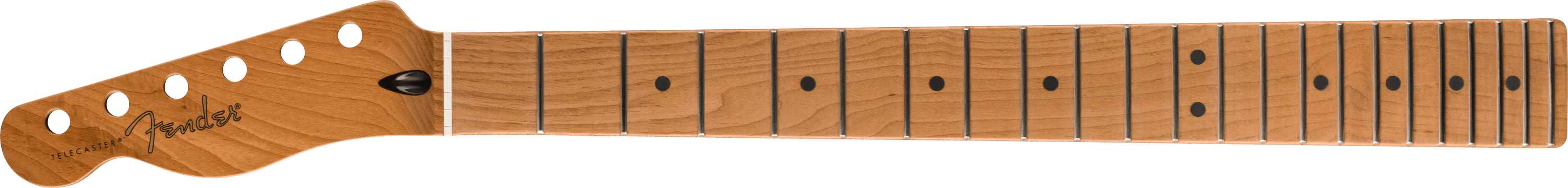 Satin Roasted Maple Telecaster LH Neck, 22 Jumbo Frets, 12", Maple, Flat Oval Shape 1 Satin Roasted Maple Telecaster LH Neck, 22 Jumbo Frets, 12", Maple, Flat Oval Shape