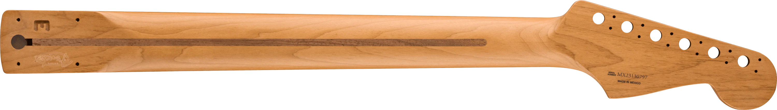 Satin Roasted Maple Stratocaster LH Neck, 22 Jumbo Frets, 12", Maple, Flat Oval Shape 2 Satin Roasted Maple Stratocaster LH Neck, 22 Jumbo Frets, 12", Maple, Flat Oval Shape