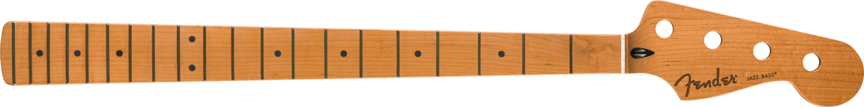 Satin Roasted Maple Jazz Bass® Neck, 20 Jumbo Frets, 12", Maple, Flat Oval Shape