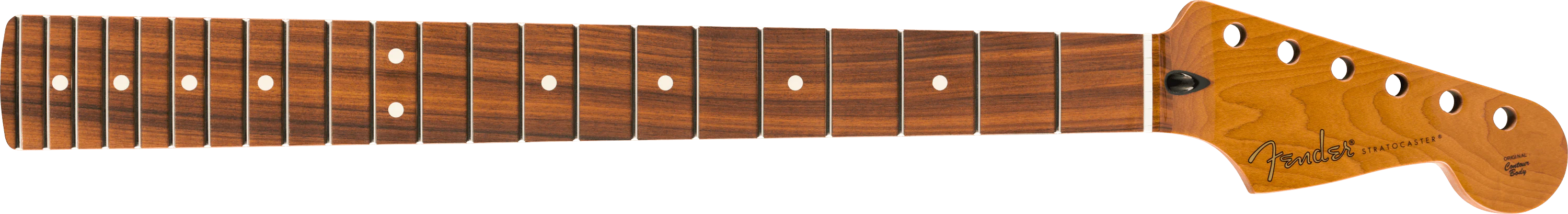 Roasted Maple Stratocaster® Neck, 22 Jumbo Frets, 12", Flat Oval Shape 3 Roasted Maple Stratocaster® Neck, 22 Jumbo Frets, 12", Flat Oval Shape