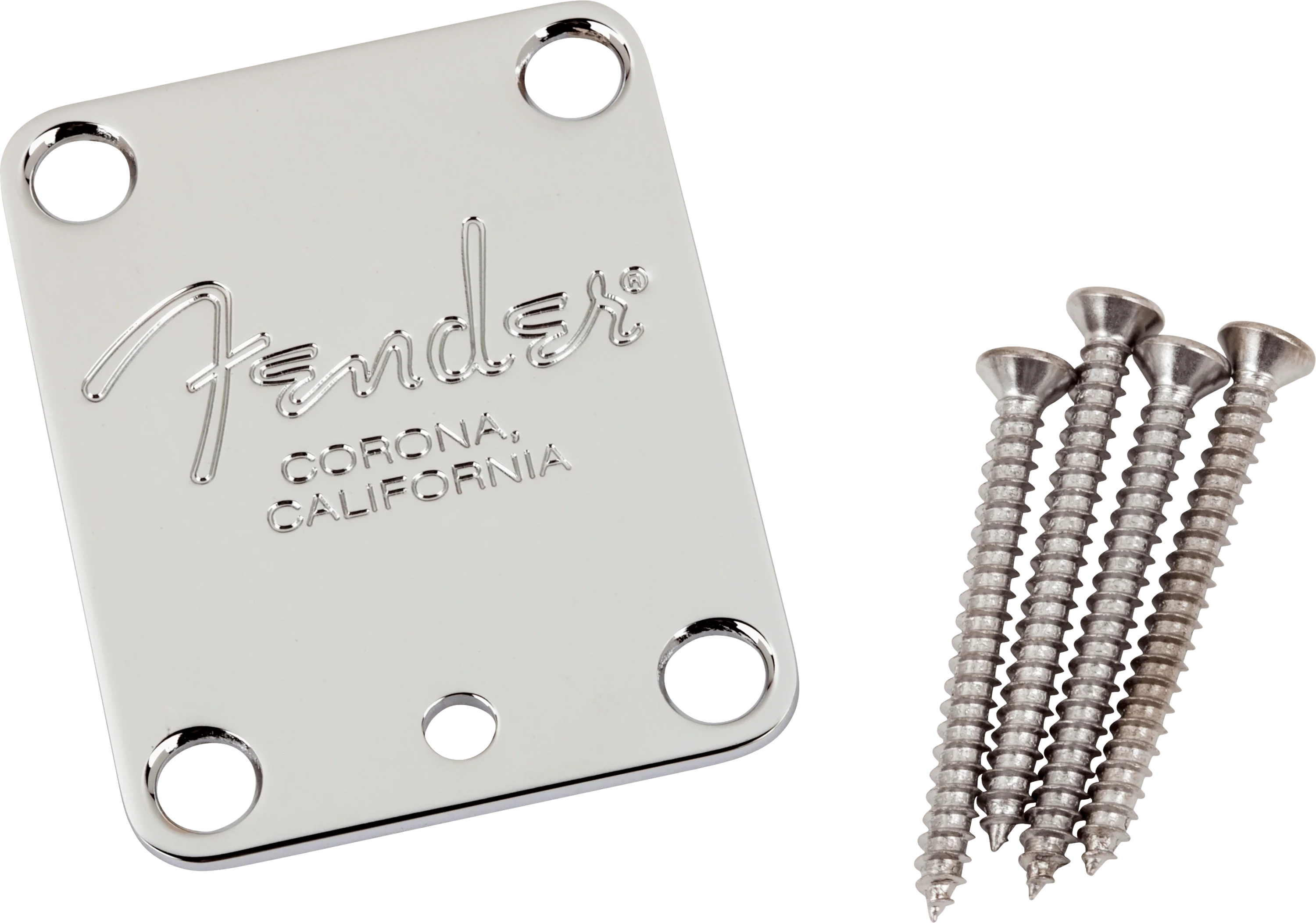 4-Bolt American Series Guitar Neck Plate with "Fender Corona" Stamp 1 4-Bolt American Series Guitar Neck Plate with "Fender Corona" Stamp