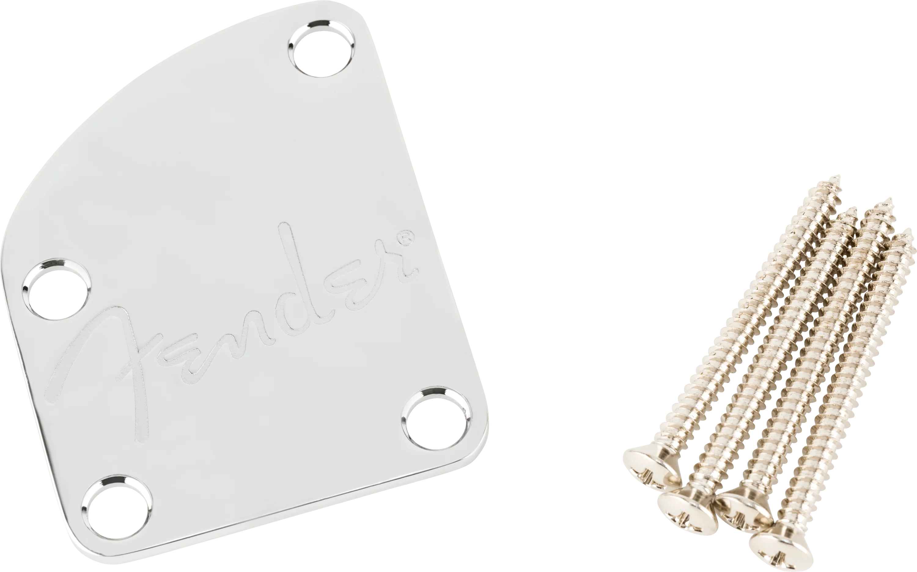 Countoured Heel Neck Plate w/Spaghetti Logo, Chrome