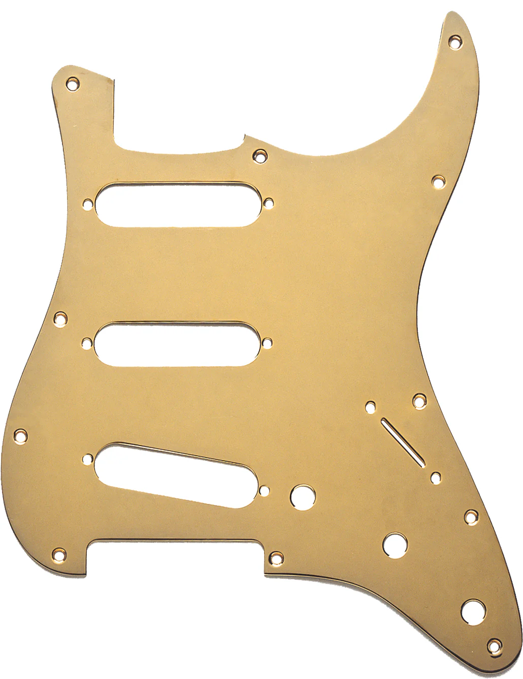 11-Hole Modern-Style Plated Brass Stratocaster S/S/S Pickguards 2 11-Hole Modern-Style Plated Brass Stratocaster S/S/S Pickguards