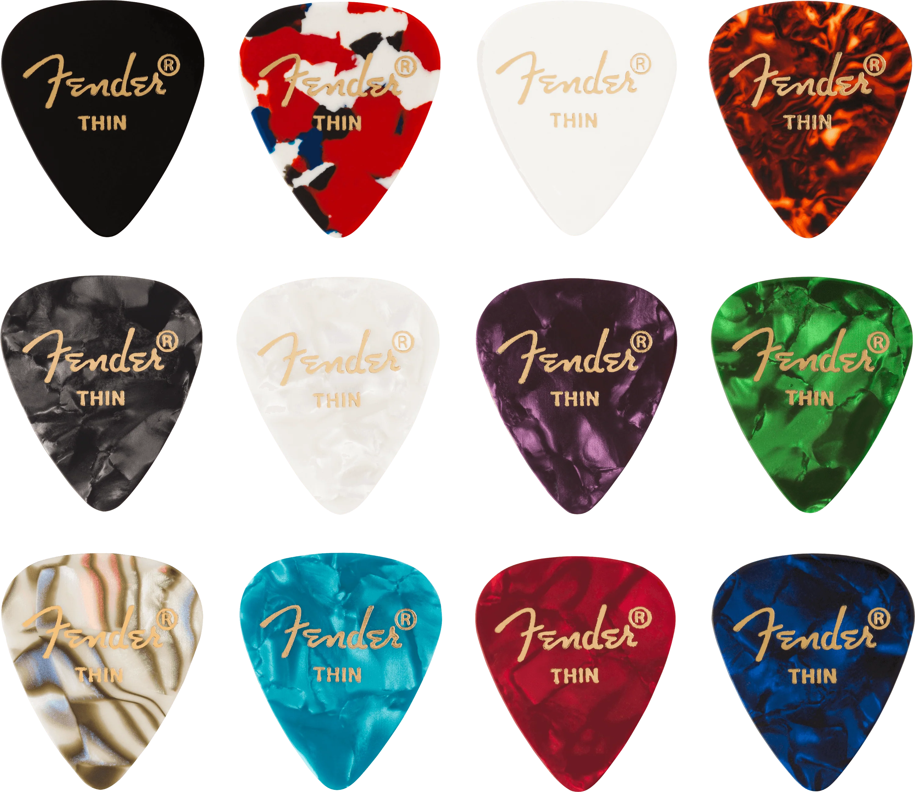 Celluloid Medley Picks, 351 Shape - 12 Pack