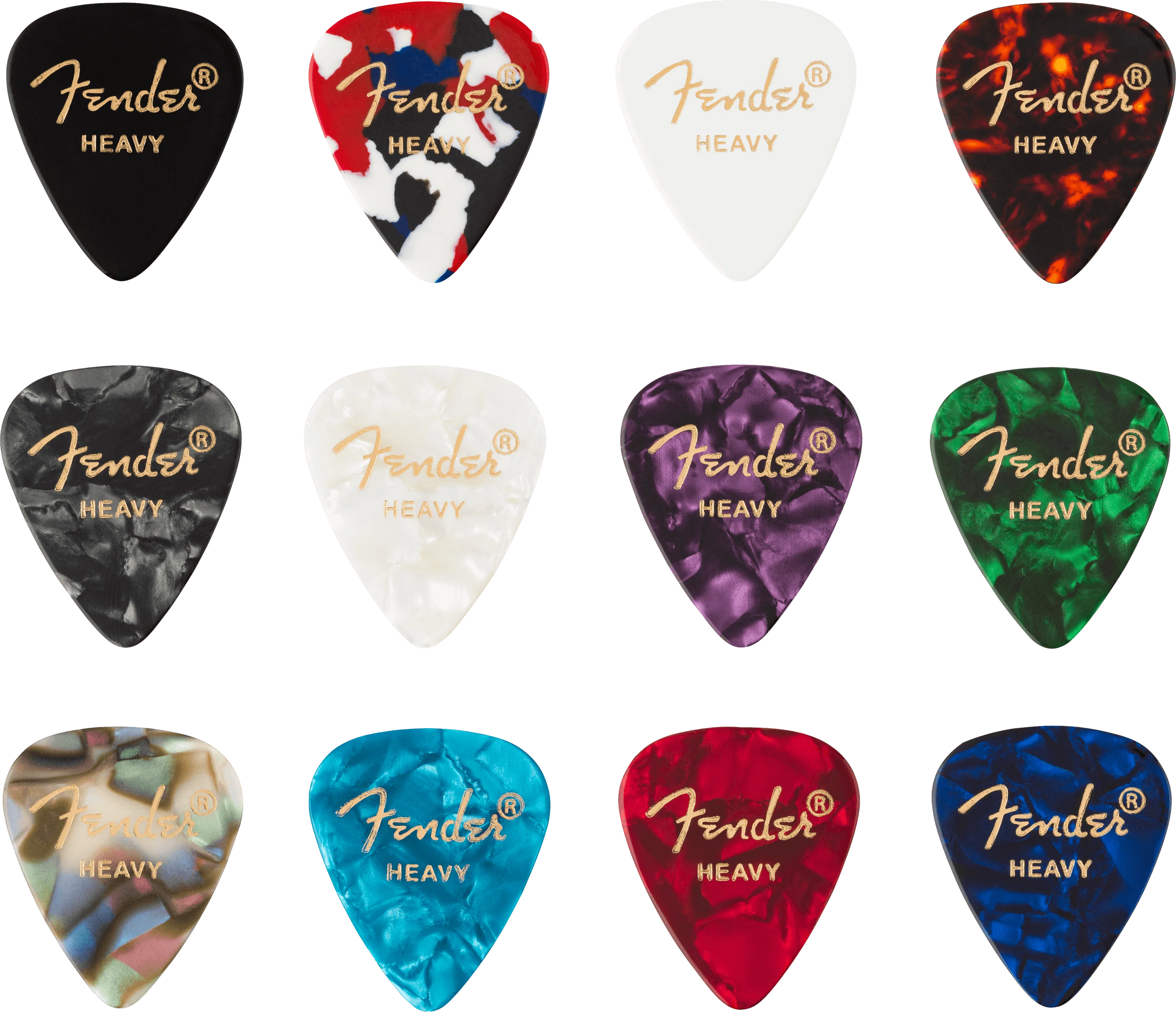 Celluloid Medley Picks, 351 Shape - 12 Pack 3 Celluloid Medley Picks, 351 Shape - 12 Pack
