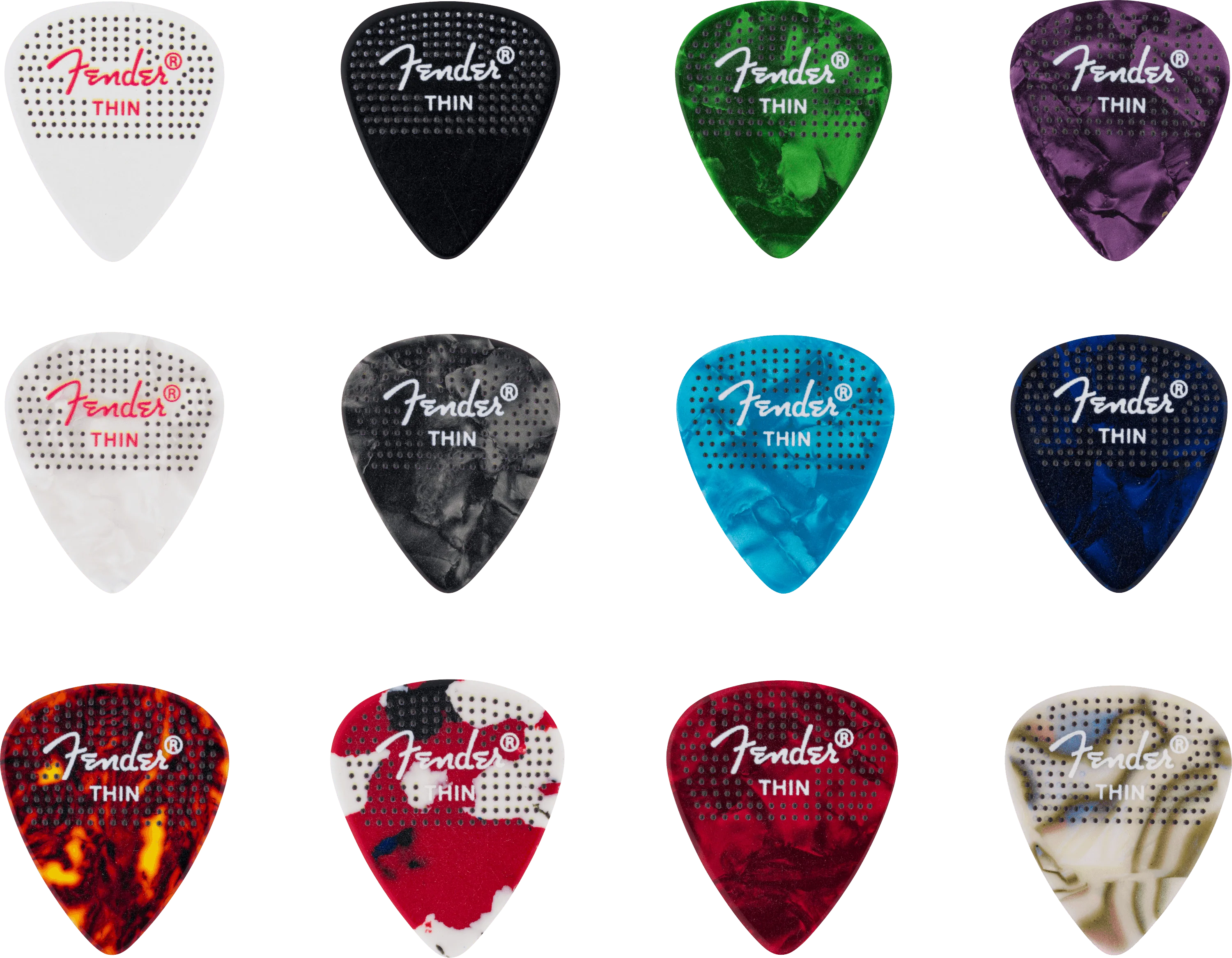 Dotted Celluloid Picks, 351 Shape - 12 Pack