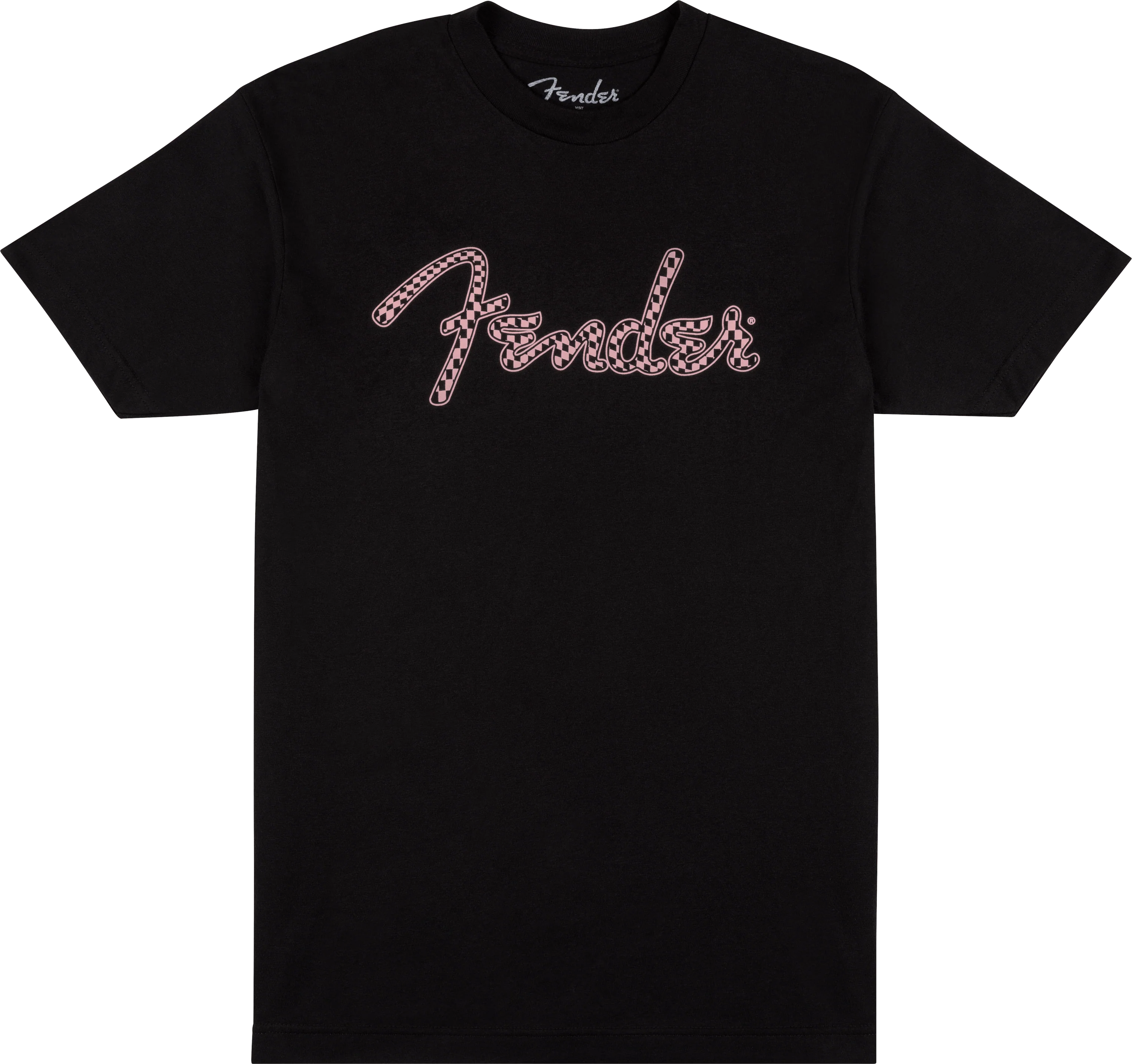 Fender® Spaghetti Logo Wavy Checker Tee, Pink Checker 2 Fender® Spaghetti Logo Wavy Checker Tee, Pink Checker