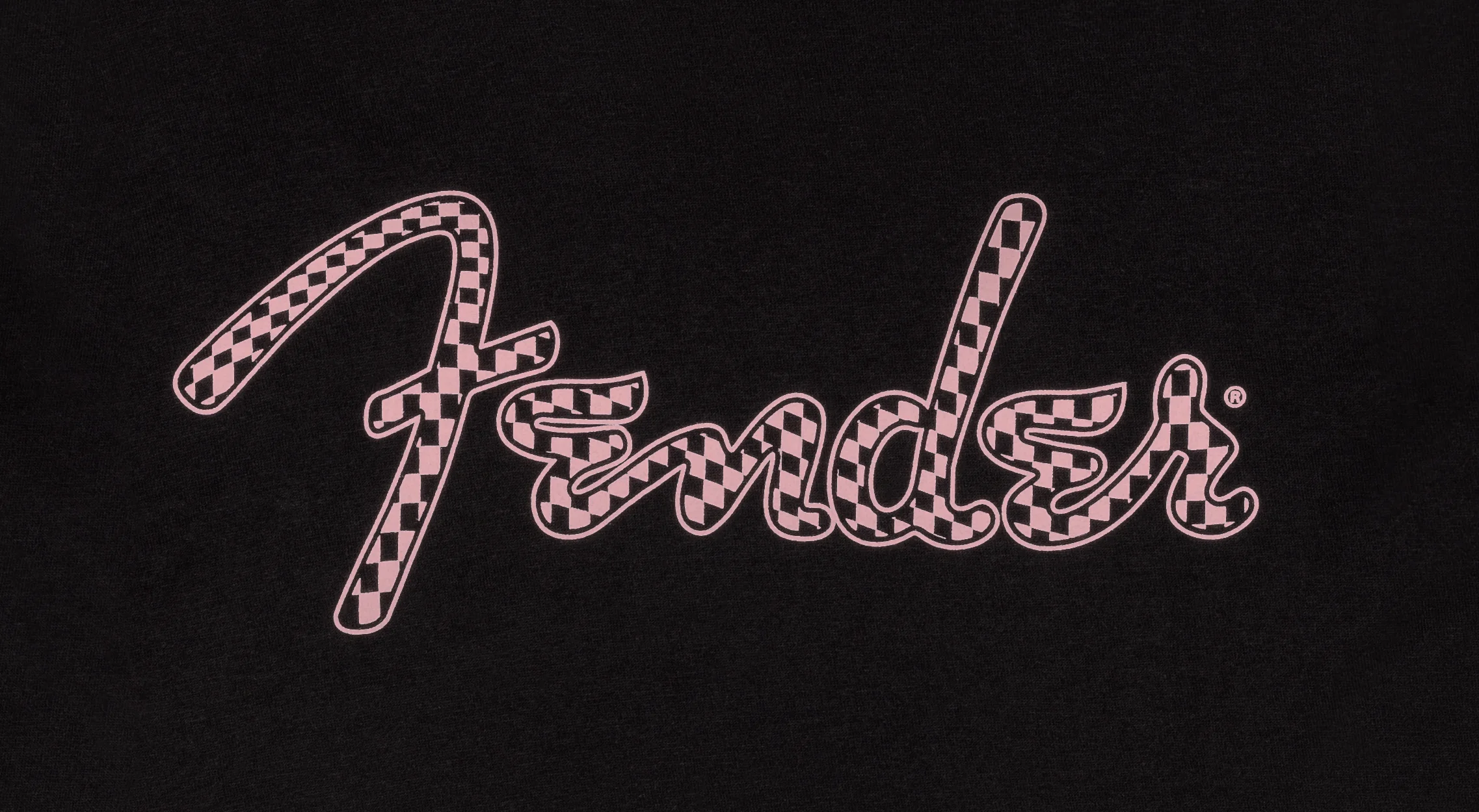 Fender® Spaghetti Logo Wavy Checker Tee, Pink Checker 7 Fender® Spaghetti Logo Wavy Checker Tee, Pink Checker